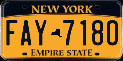 NY license plate FAY7180