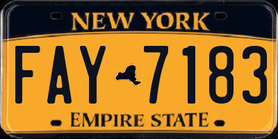 NY license plate FAY7183