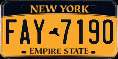 NY license plate FAY7190