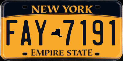 NY license plate FAY7191