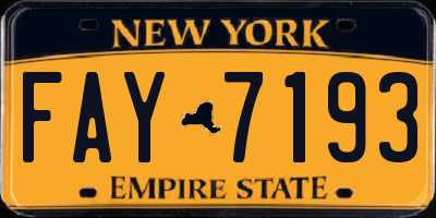 NY license plate FAY7193