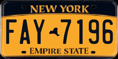 NY license plate FAY7196