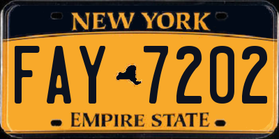 NY license plate FAY7202