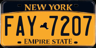 NY license plate FAY7207