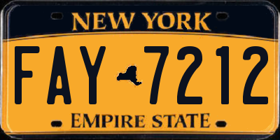 NY license plate FAY7212