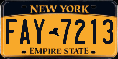 NY license plate FAY7213