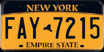 NY license plate FAY7215