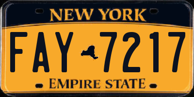 NY license plate FAY7217