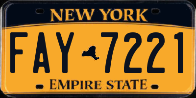 NY license plate FAY7221