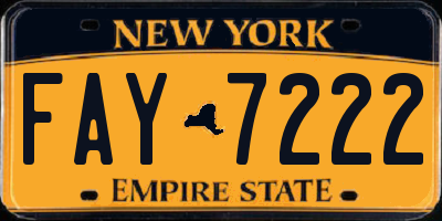 NY license plate FAY7222