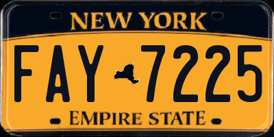NY license plate FAY7225