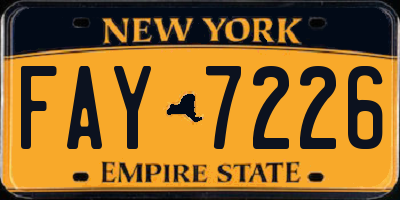 NY license plate FAY7226