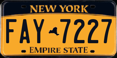 NY license plate FAY7227