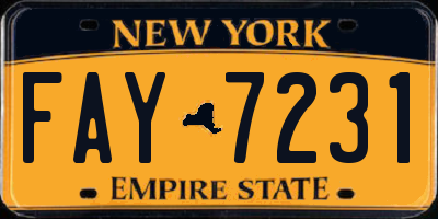 NY license plate FAY7231