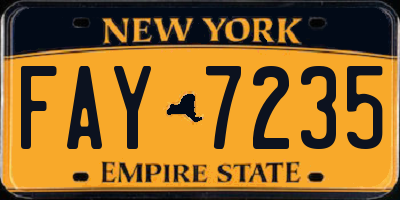 NY license plate FAY7235