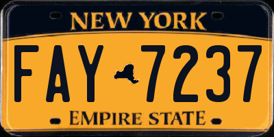 NY license plate FAY7237