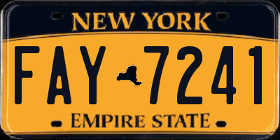 NY license plate FAY7241