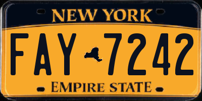 NY license plate FAY7242