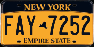 NY license plate FAY7252