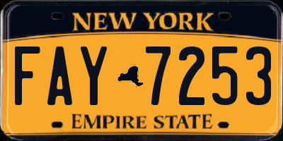 NY license plate FAY7253
