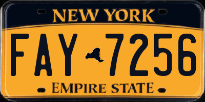 NY license plate FAY7256