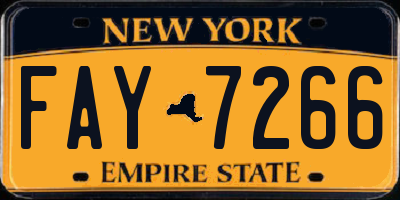 NY license plate FAY7266