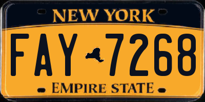 NY license plate FAY7268