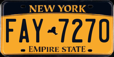 NY license plate FAY7270