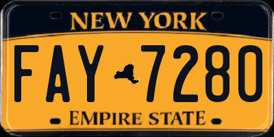 NY license plate FAY7280