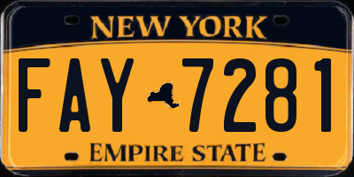 NY license plate FAY7281