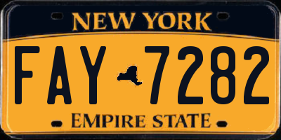 NY license plate FAY7282