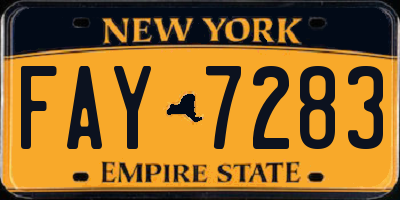 NY license plate FAY7283