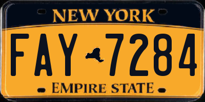 NY license plate FAY7284