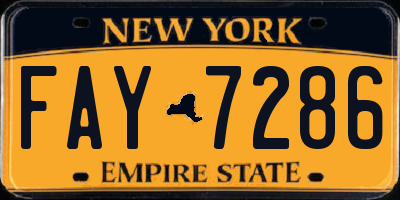 NY license plate FAY7286