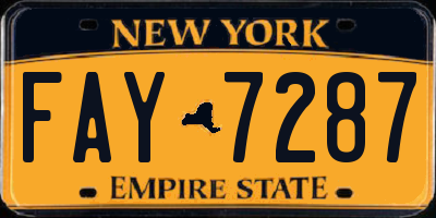 NY license plate FAY7287