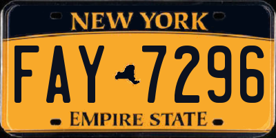 NY license plate FAY7296