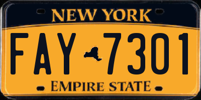 NY license plate FAY7301