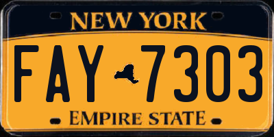 NY license plate FAY7303