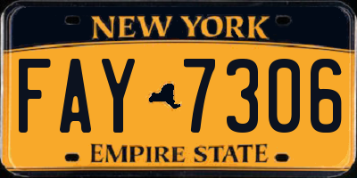 NY license plate FAY7306