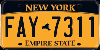 NY license plate FAY7311