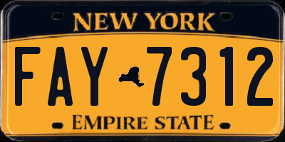 NY license plate FAY7312