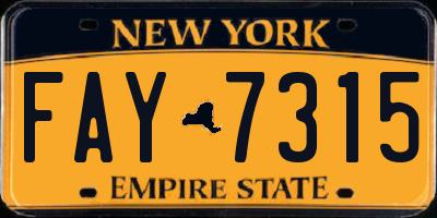 NY license plate FAY7315