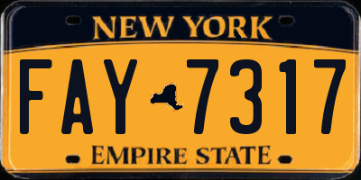 NY license plate FAY7317