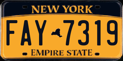 NY license plate FAY7319