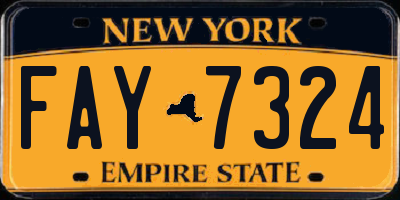 NY license plate FAY7324