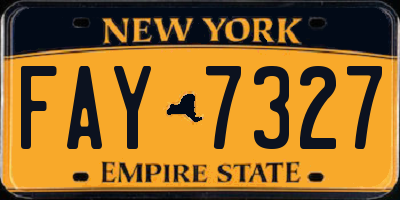 NY license plate FAY7327