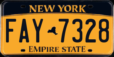 NY license plate FAY7328