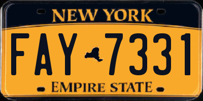 NY license plate FAY7331