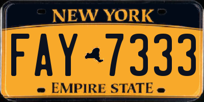 NY license plate FAY7333