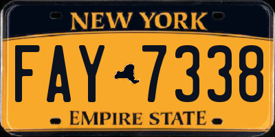 NY license plate FAY7338